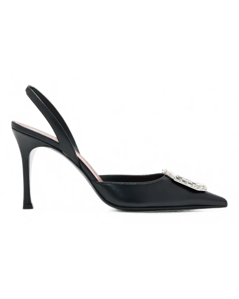 Amina Muaddi Camelia crystal-embellished slingback pumps - Schwarz Schwarz
