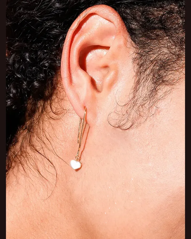 DESIGN LETTERS heart-drop earrings - Gold Gold