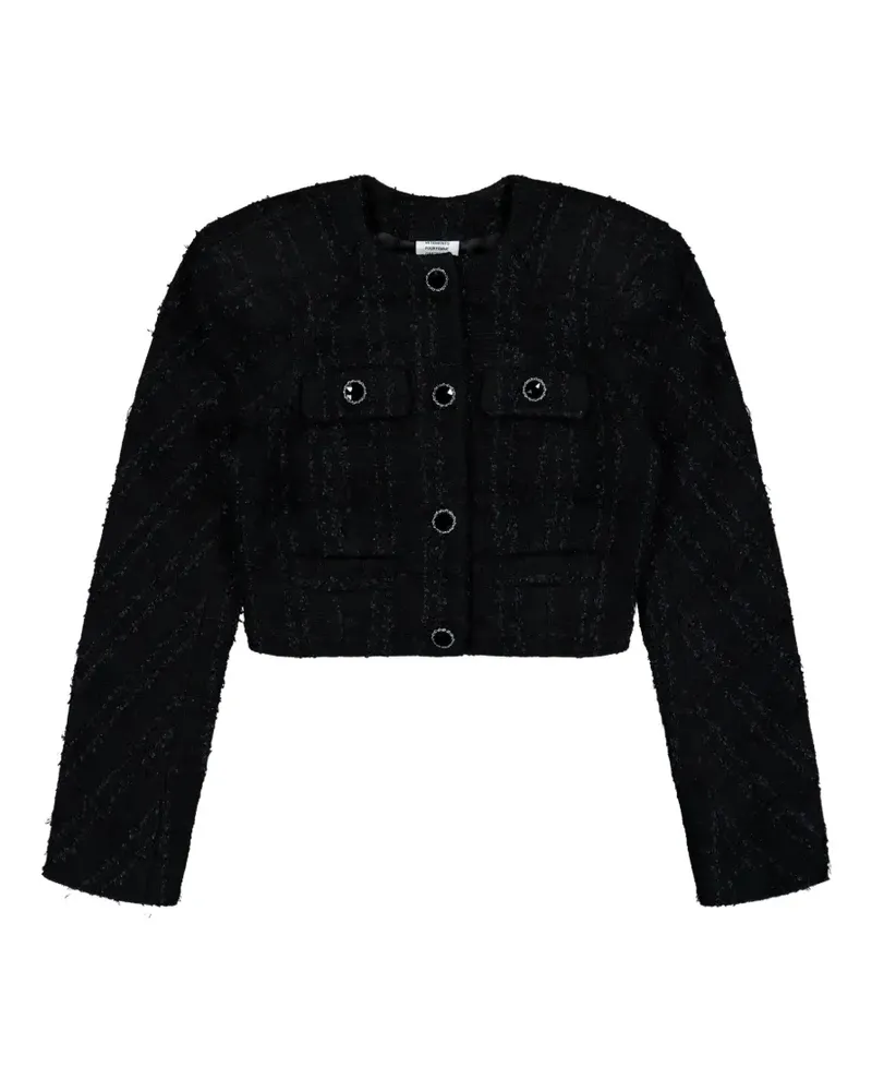 VETEMENTS Cropped-Jacke mit runder Schulter - Schwarz Schwarz