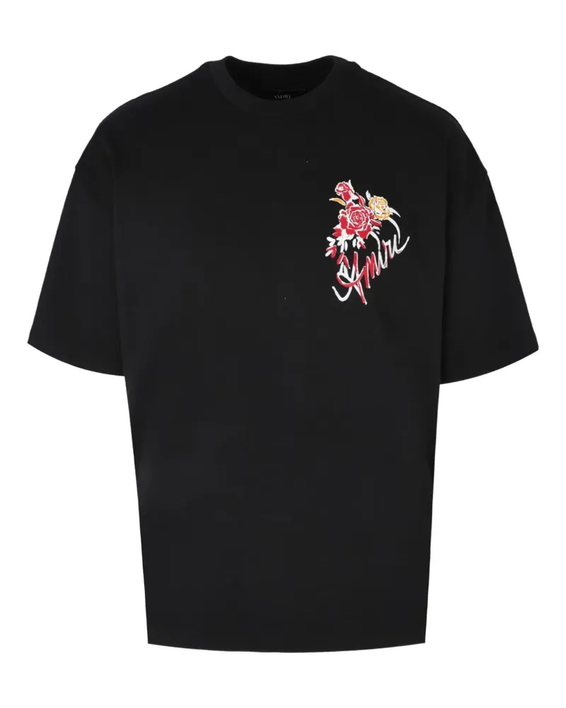 Amiri T-Shirt mit Rosen - Schwarz Schwarz