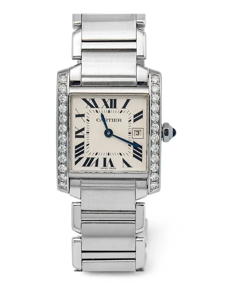Cartier Tank Française Armbanduhr mit Diamanten 25mm - Weiß Weiß