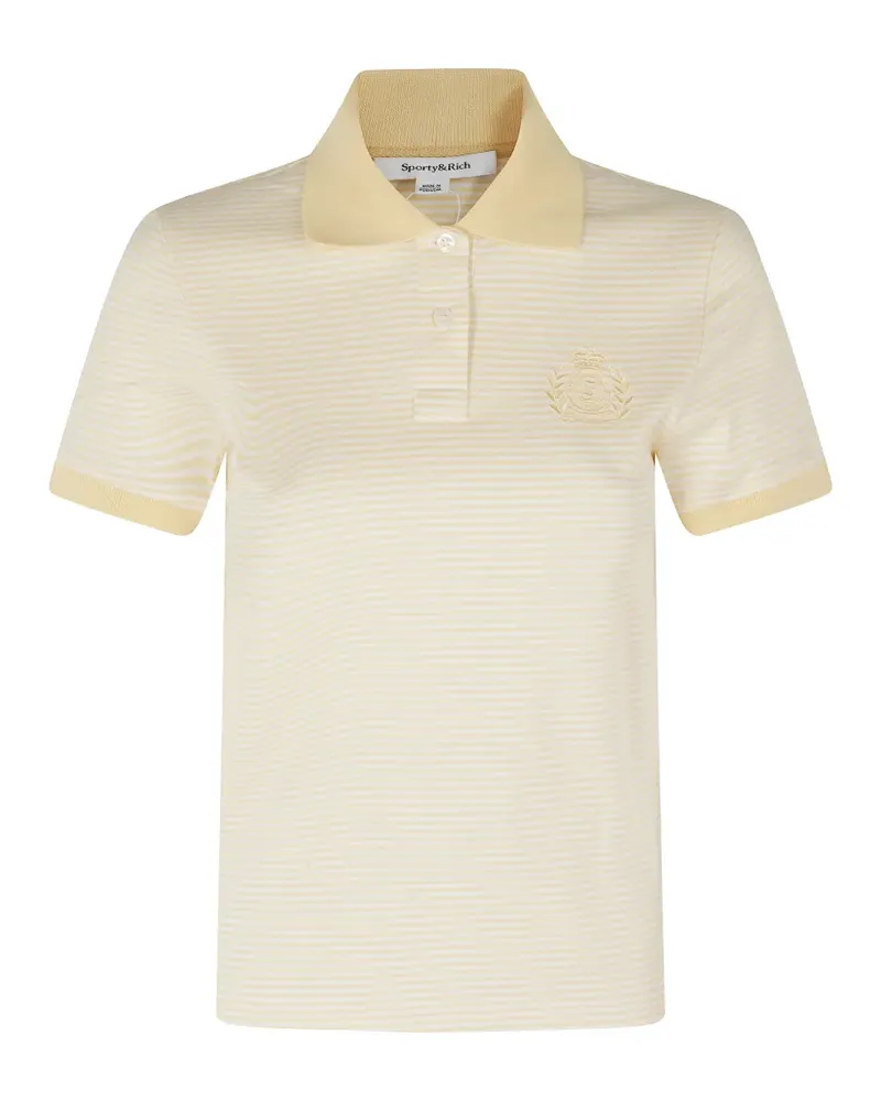 SPORTY & RICH striped embroidered polo shirt - Gelb Gelb