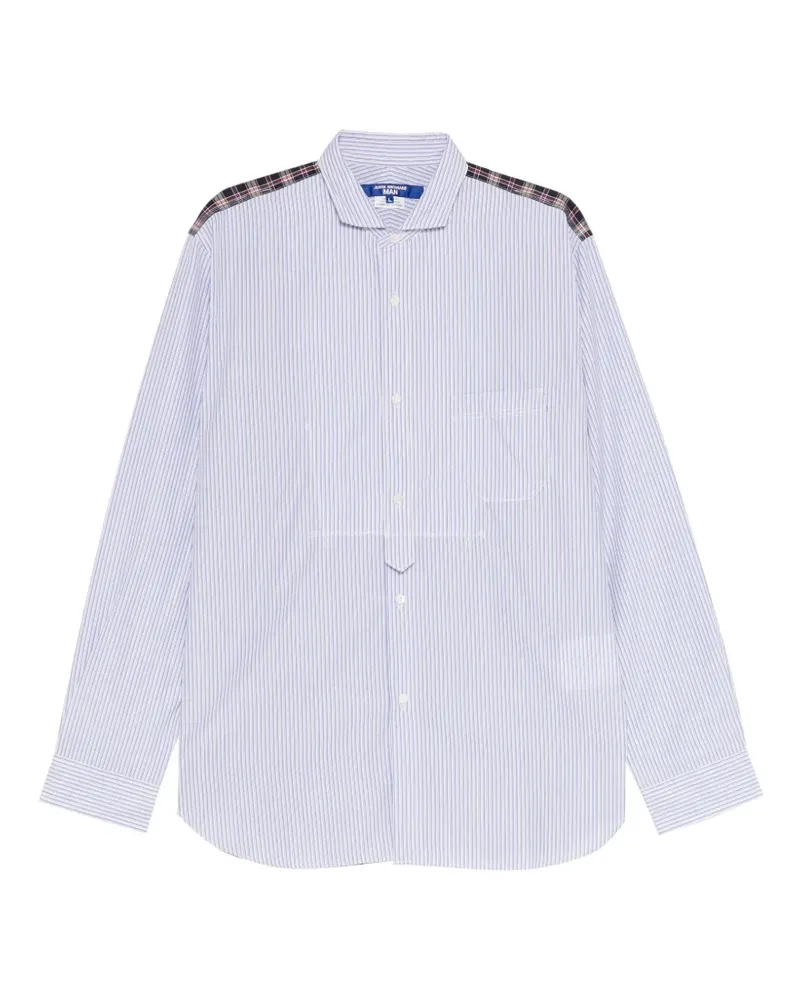 Junya Watanabe Hemd mit gestreiften Einsätzen - Blau Blau