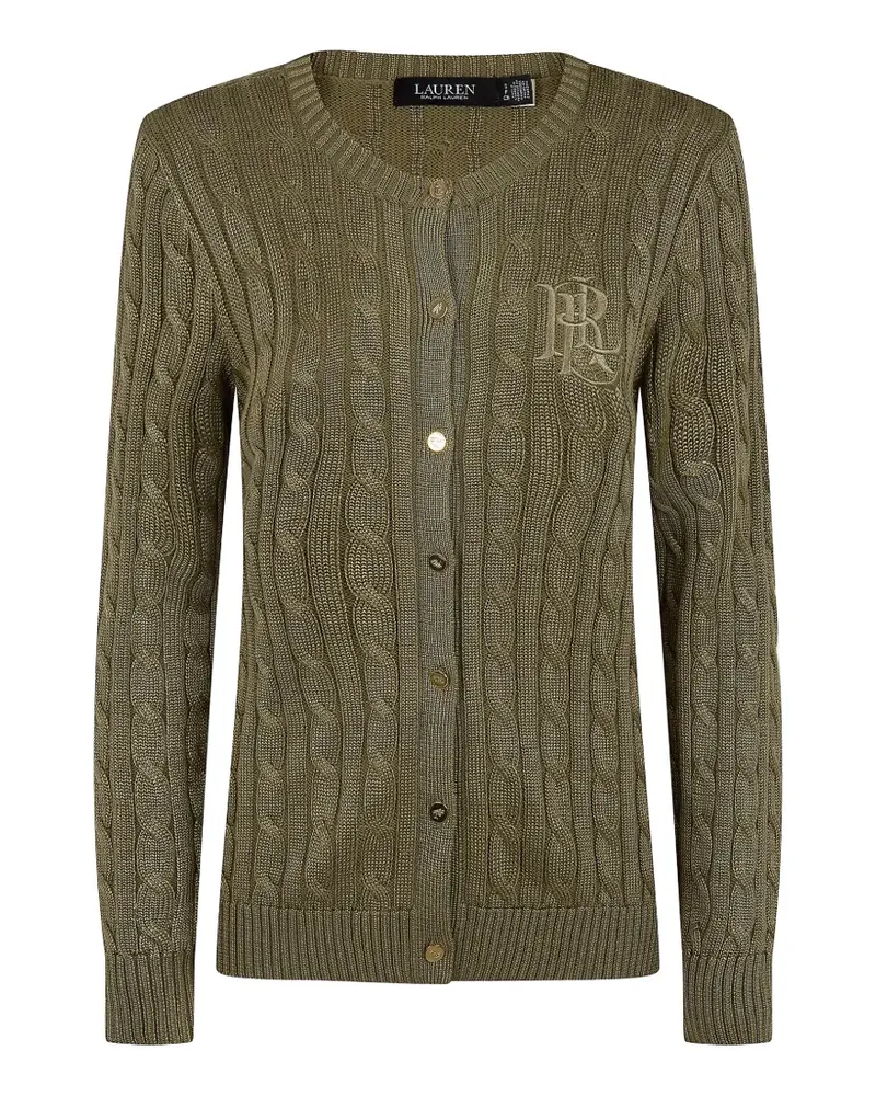 Ralph Lauren cable-knit logo-embroidered cardigan - Grün Grün