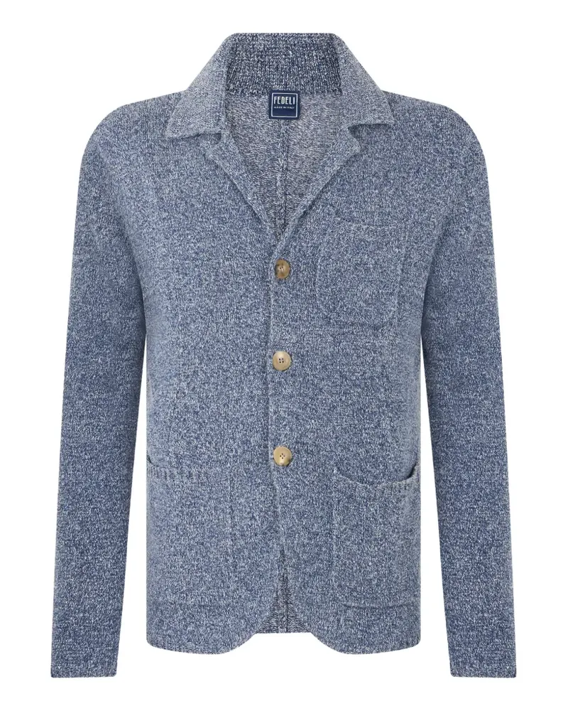 Fedeli button-up notched-lapel cardigan - Blau Blau