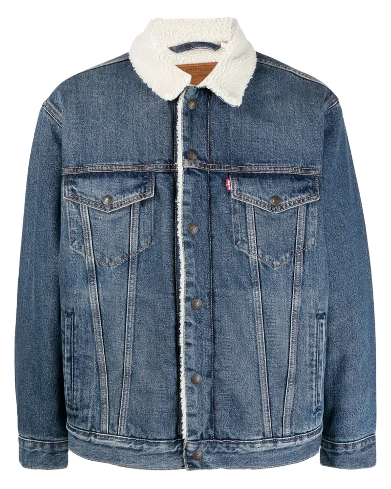 Levi's Type III Jeansjacke mit Shearling-Besatz - Blau Blau