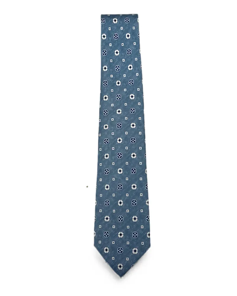 Kiton Geometrisch gemusterte Krawatte - Blau Blau