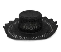 Strohhut mit Cut-Out - Schwarz