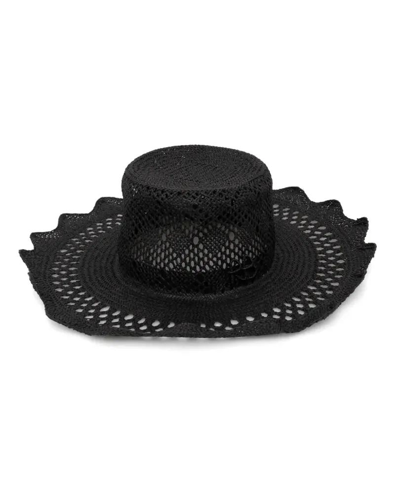 RUSLAN BAGINSKIY Strohhut mit Cut-Out - Schwarz Schwarz
