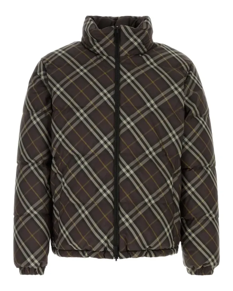 Burberry Karierter Snowdon Daunenmantel - Braun Braun