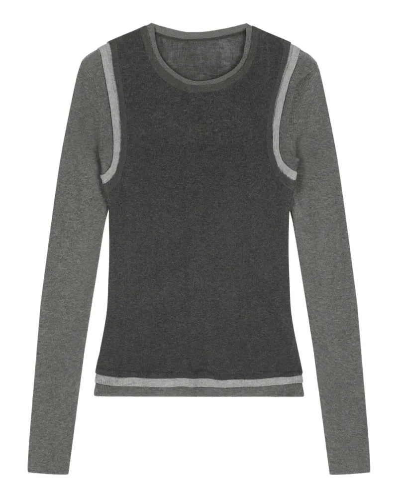 JNBY Langarmshirt mit Kontrasteinsatz - Grau Grau