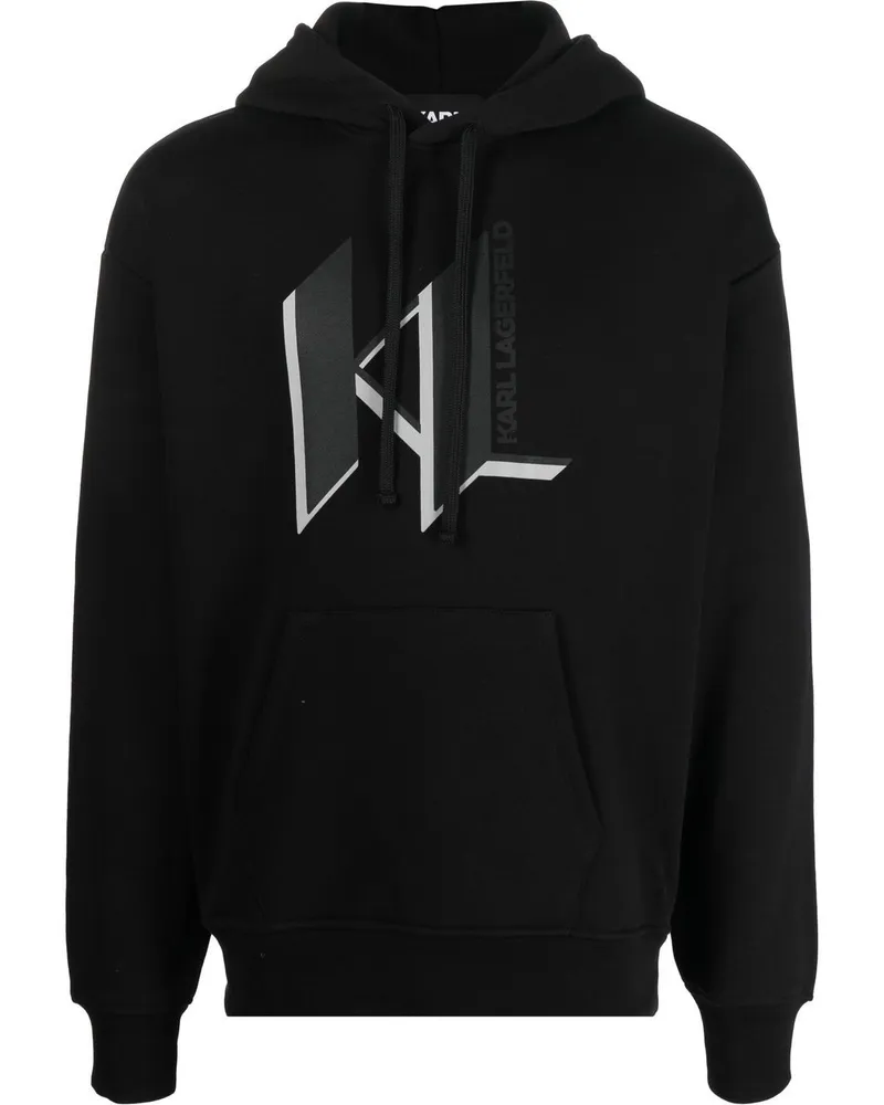 Karl Lagerfeld Hoodie mit Logo-Print - Schwarz Schwarz