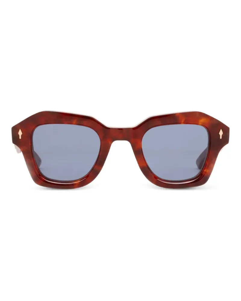 Jacques Marie Mage Eichler Sonnenbrille mit geometrischem Gestell - Braun Braun