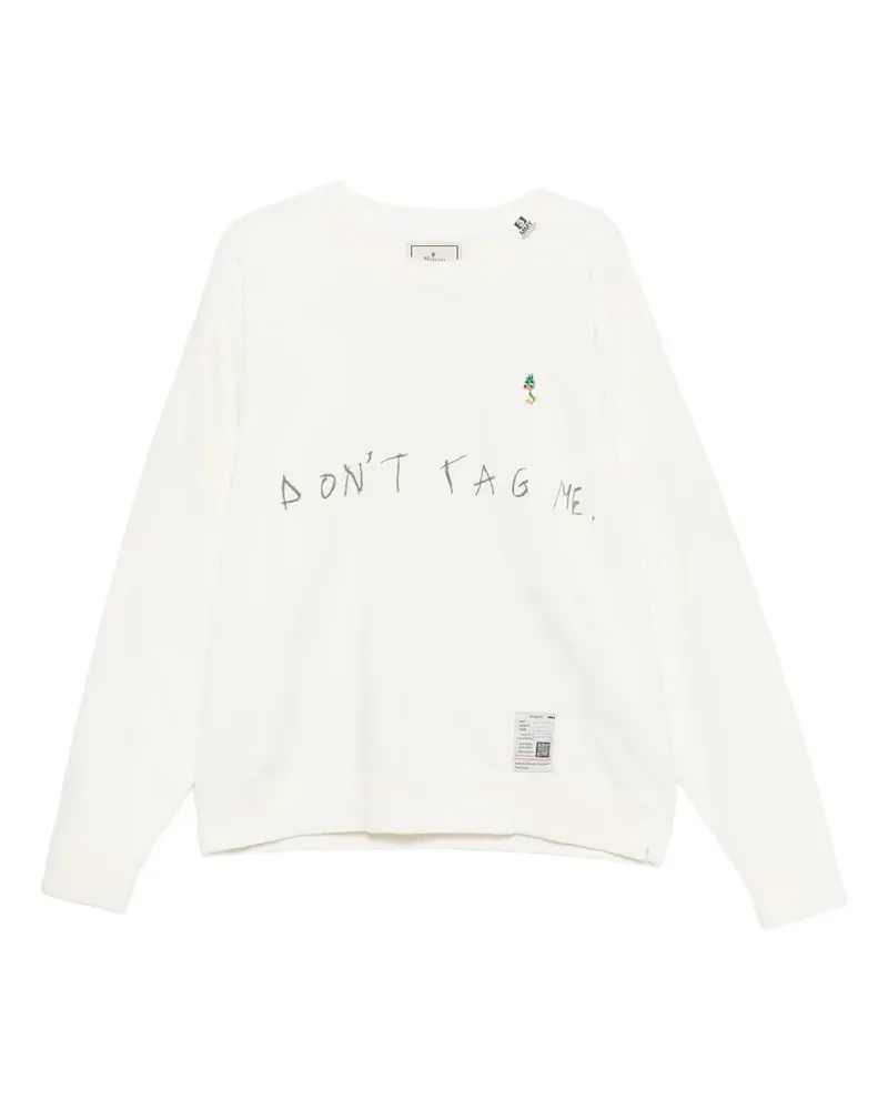 MIHARAYASUHIRO slogan-print cotton sweatshirt - Weiß Weiß