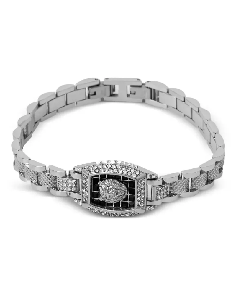 Guess Kristallverziertes Armband mit Löwenkopf - Silber Silber