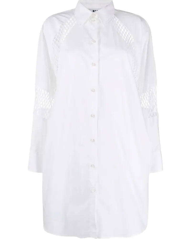 MSGM Kurzes Hemdkleid - Weiß Weiß