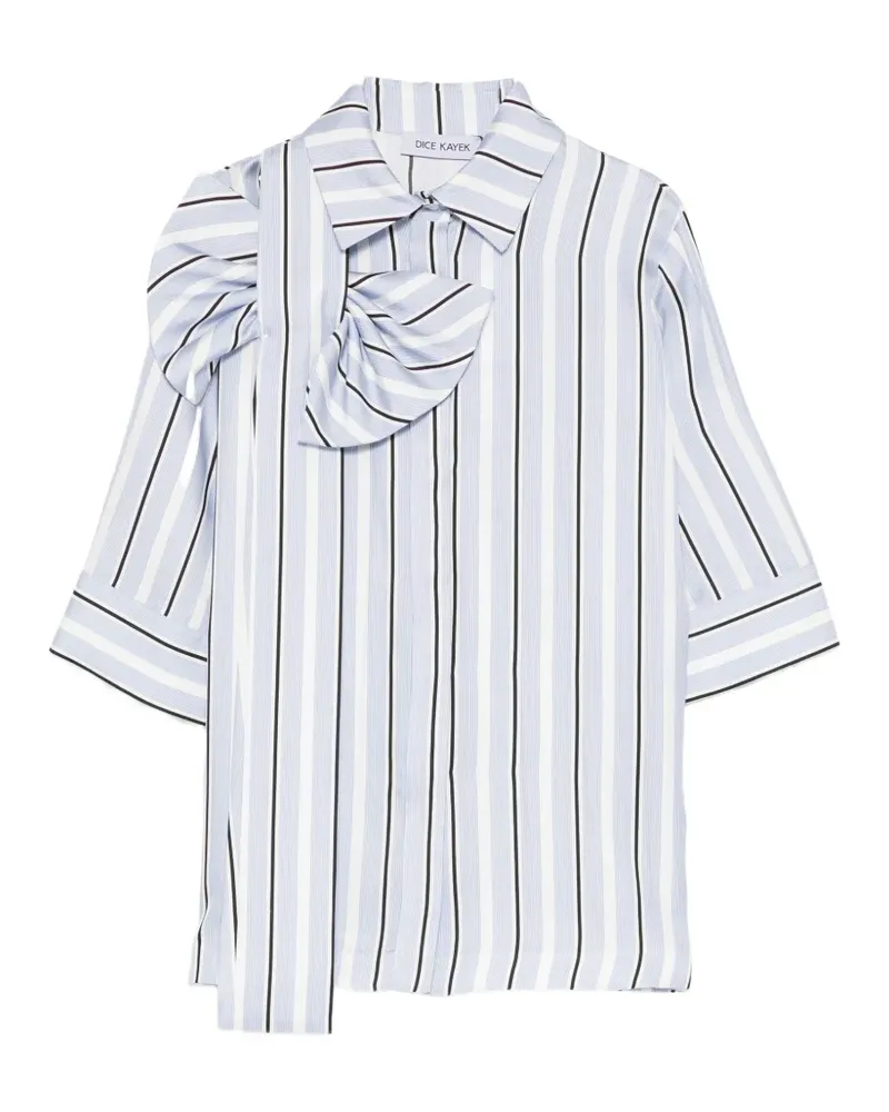 Dice Kayek bow-detail striped shirt - Blau Blau