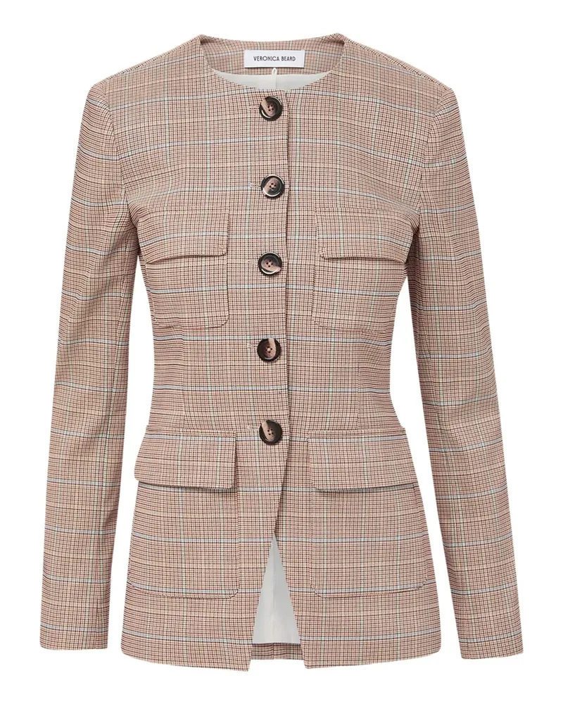 Veronica Beard Karierte Orrin Jacke - Nude Nude
