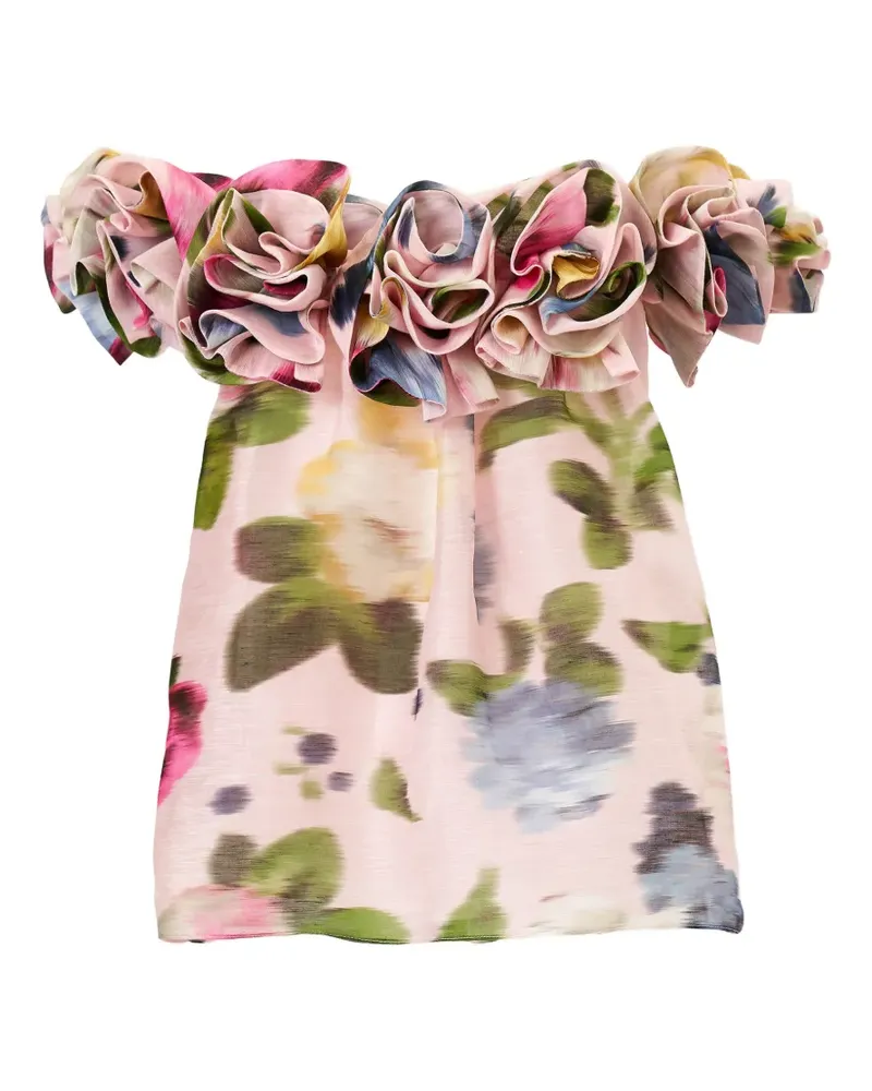 Carolina Herrera New York floral-print ruffled-detail top - Rosa Rosa