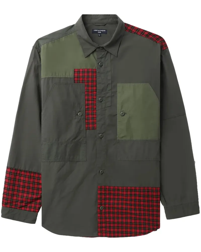 Comme des Garçons Hemd mit Kontrasteinsätzen - Grün Grün