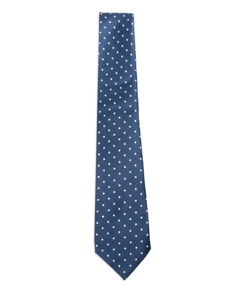Kiton Krawatte mit Polka Dots - Blau Blau