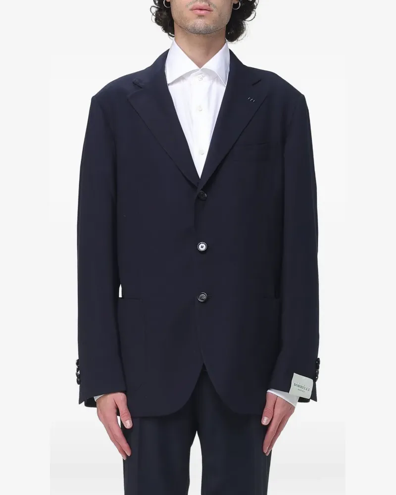 Luigi Borrelli single-breasted wool blazer - Blau Blau