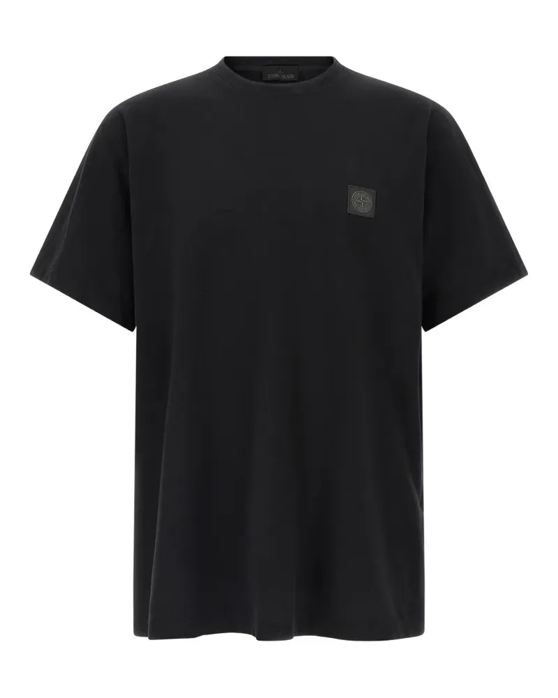 Stone Island T-Shirt mit Patch - Schwarz Schwarz