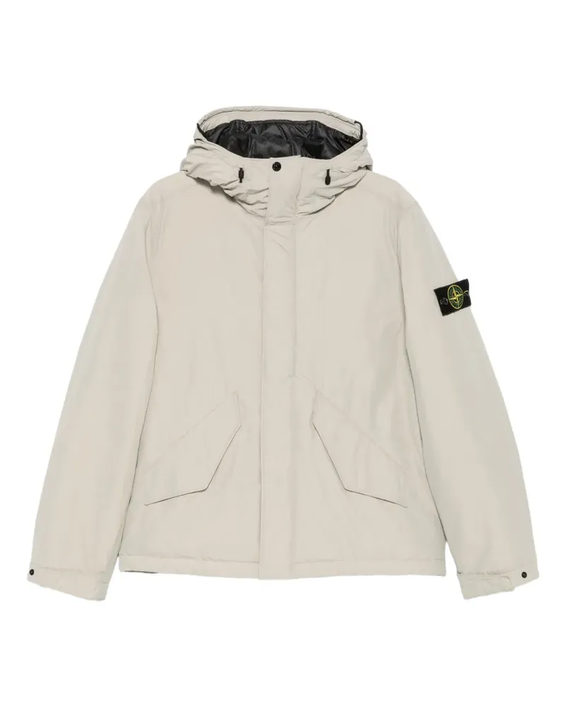 Stone Island Kapuzenjacke mit Logo-Patch - Grau Grau