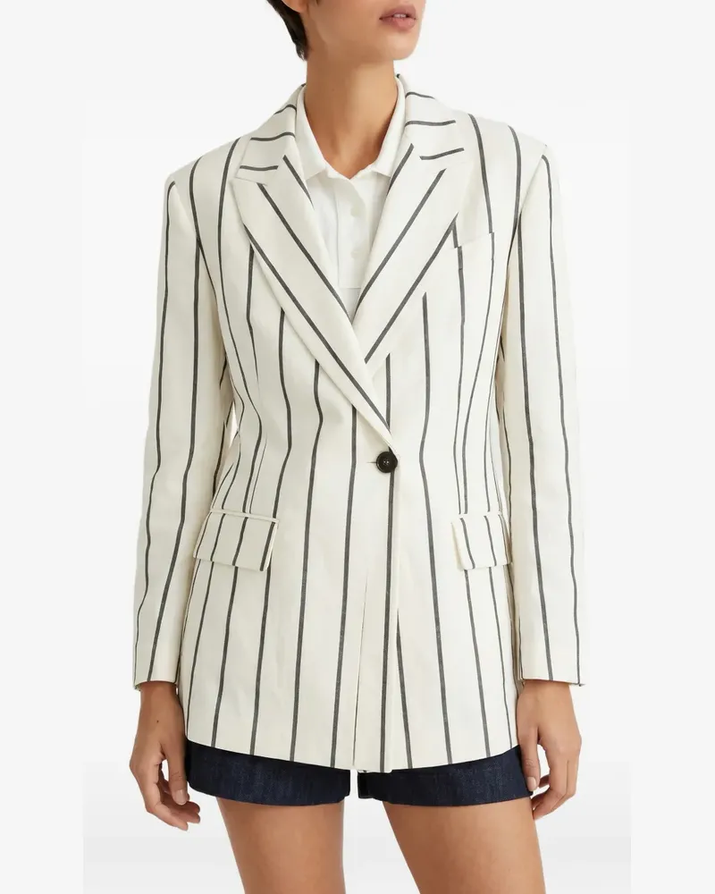 Brunello Cucinelli striped linen blazer - Nude Nude