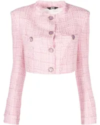 GCDS Geknöpfte Tweed-Jacke Rosa