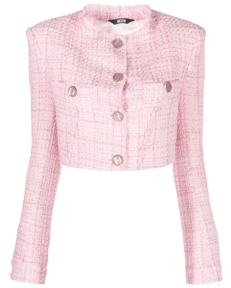 GCDS Geknöpfte Tweed-Jacke Rosa