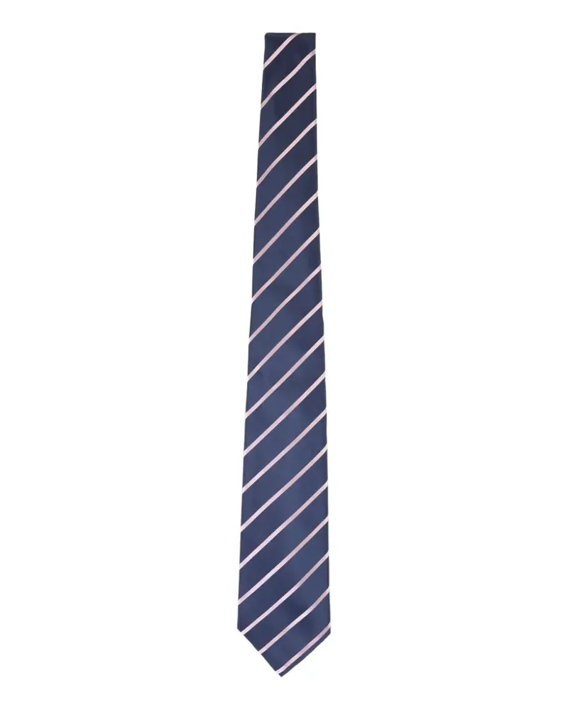 Kiton Gestreifte Krawatte aus Seide - Blau Blau