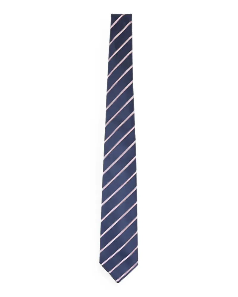Kiton Gestreifte Krawatte aus Seide - Blau Blau