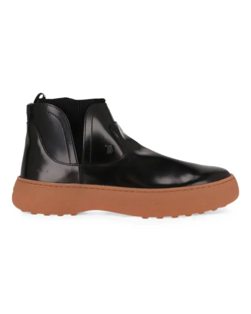 TOD'S logo-embossed platform ankle boots - Schwarz Schwarz