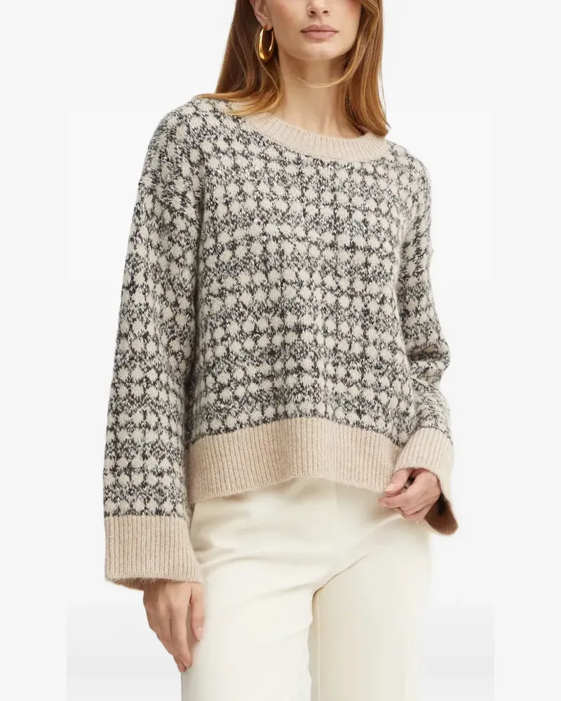 HUGO BOSS Gemusterter Fernade Pullover - Nude Nude