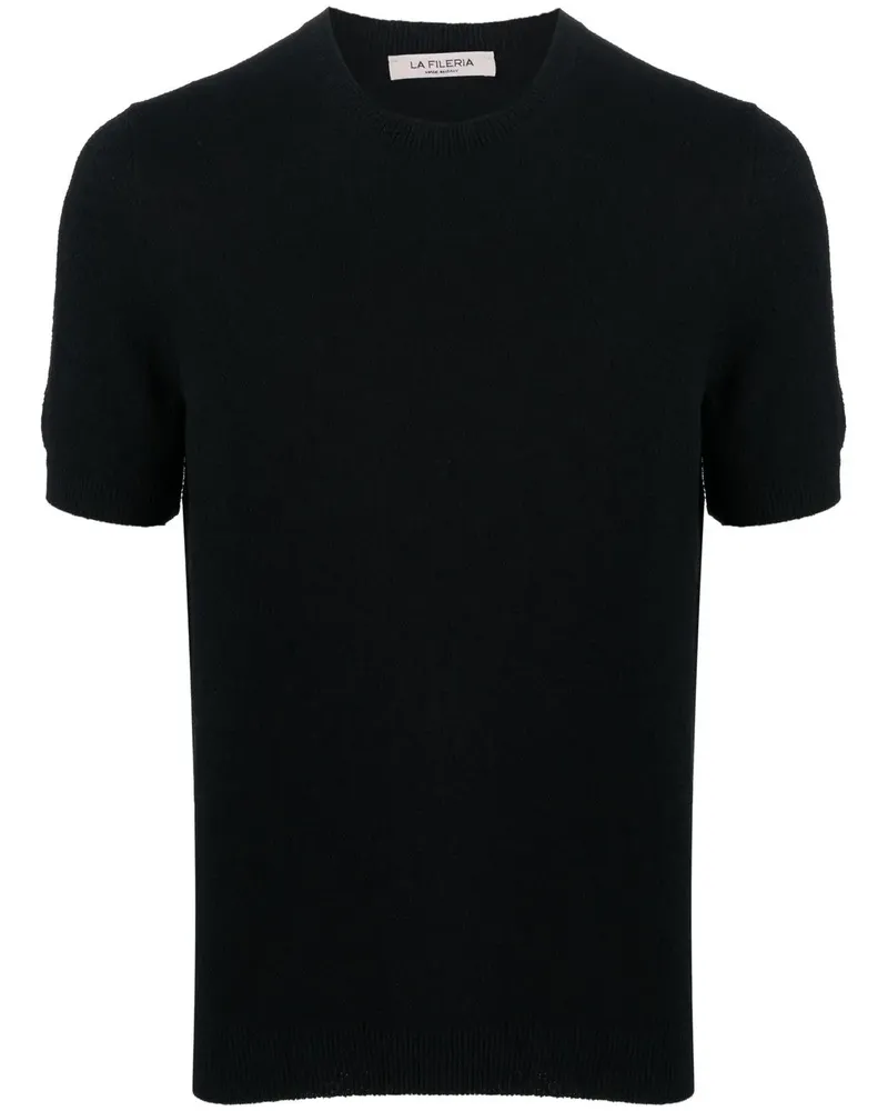 La Fileria Poloshirt aus Jersey - Schwarz Schwarz