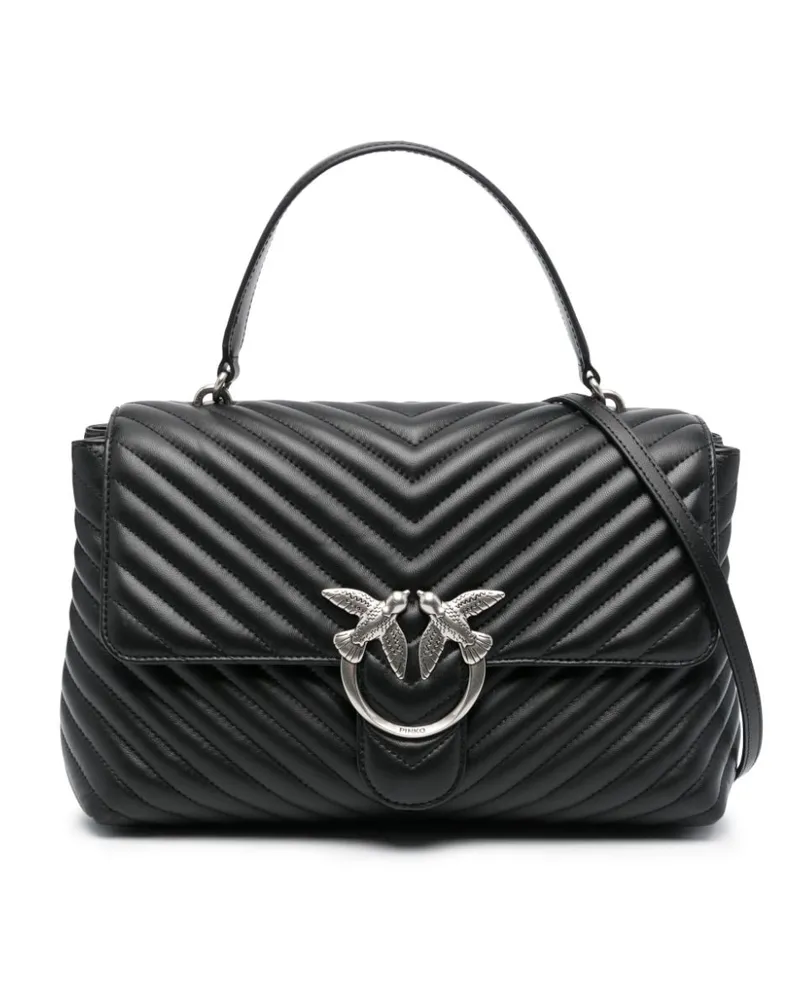Pinko Große Lady Love Satchel-Tasche - Schwarz Schwarz