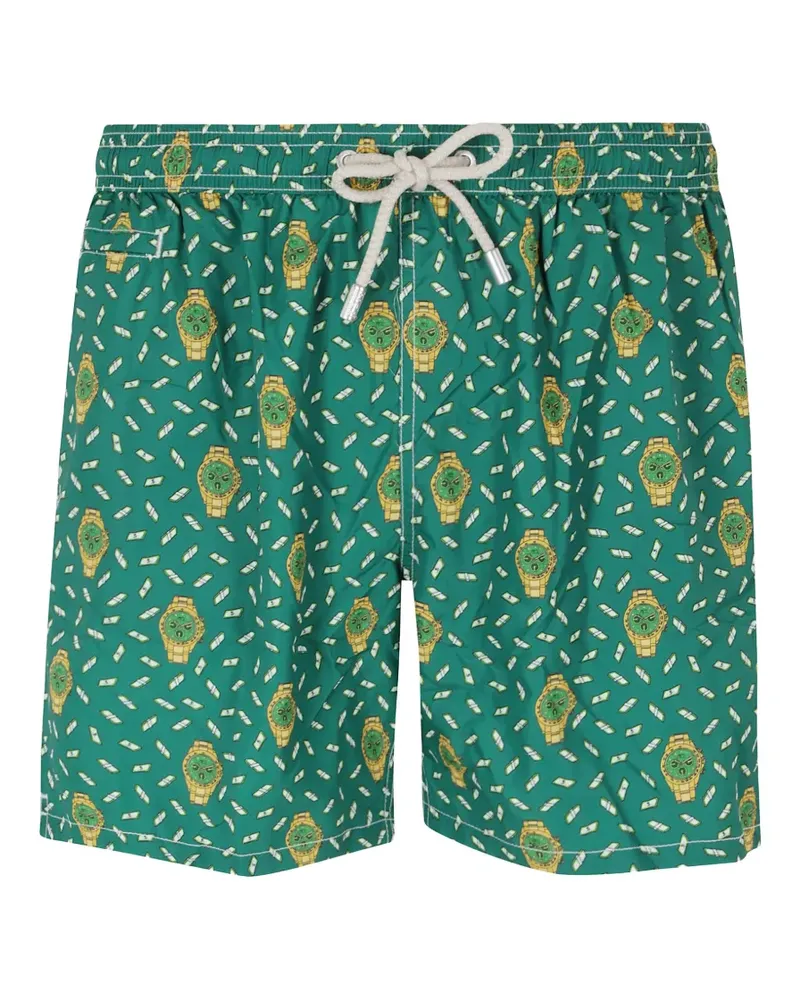 MC2 Saint Barth Lighting Micro watch-print swim shorts - Grün Grün