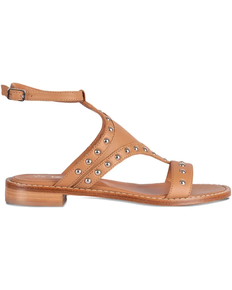 Via Roma 15 Sandalen mit Nietenriemen - Nude Nude
