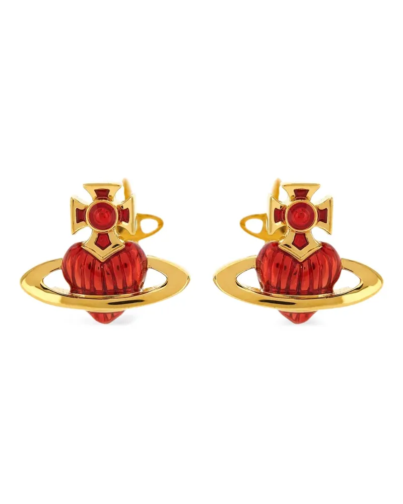Vivienne Westwood Bas Relief Ohrringe mit Herz - Gold Gold