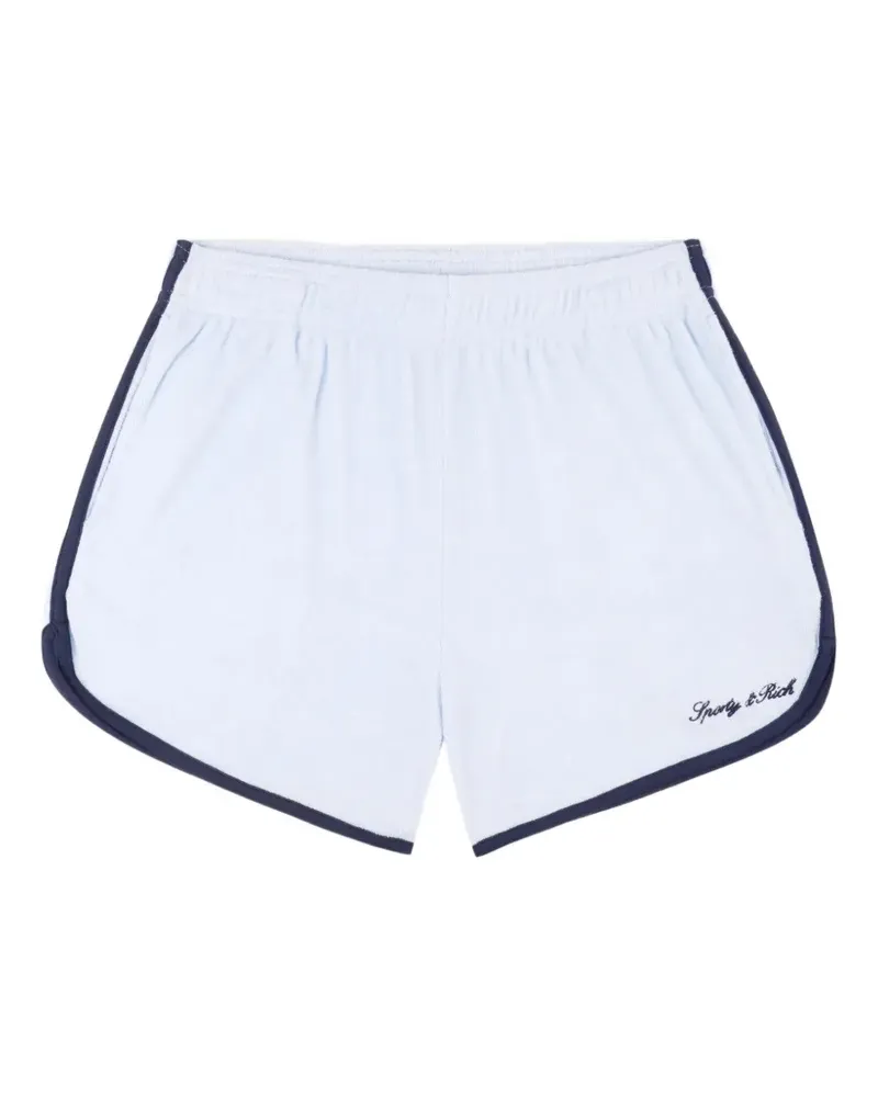 SPORTY & RICH Kurze Shorts mit Logo-Stickerei - Blau Blau