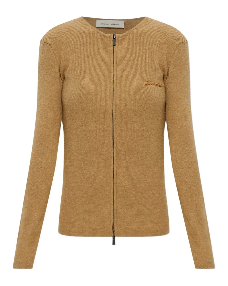 Fear of God logo-embroidered cardigan - Nude Nude