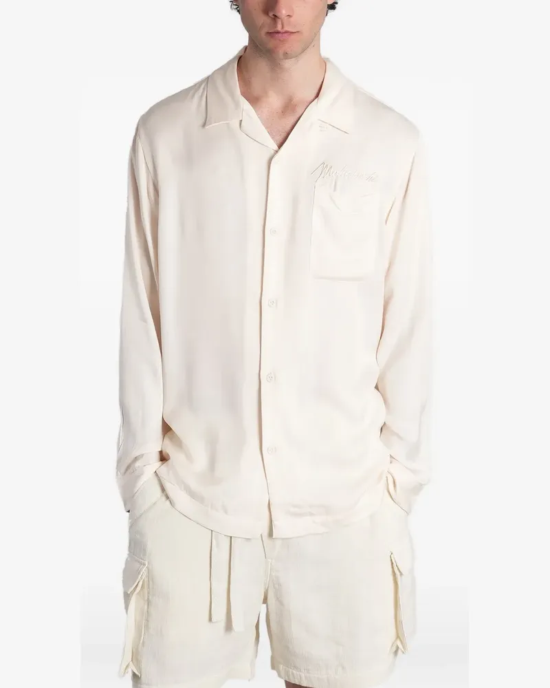 maharishi Ascending Dragon embroidered long-sleeve shirt - Nude Nude