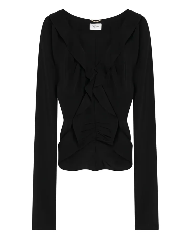Saint Laurent Bluse aus Seide - Schwarz Schwarz