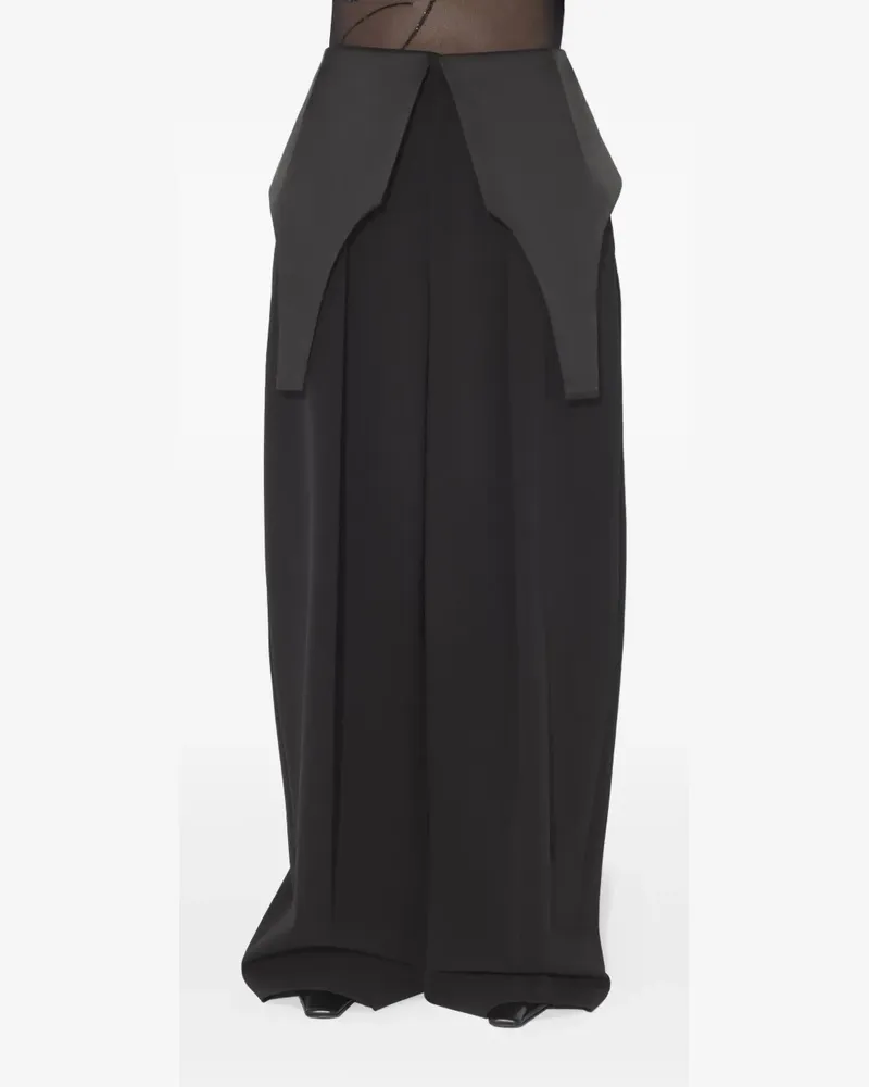 Jean Paul Gaultier Hose mit Kontrasteinsätzen - Schwarz Schwarz