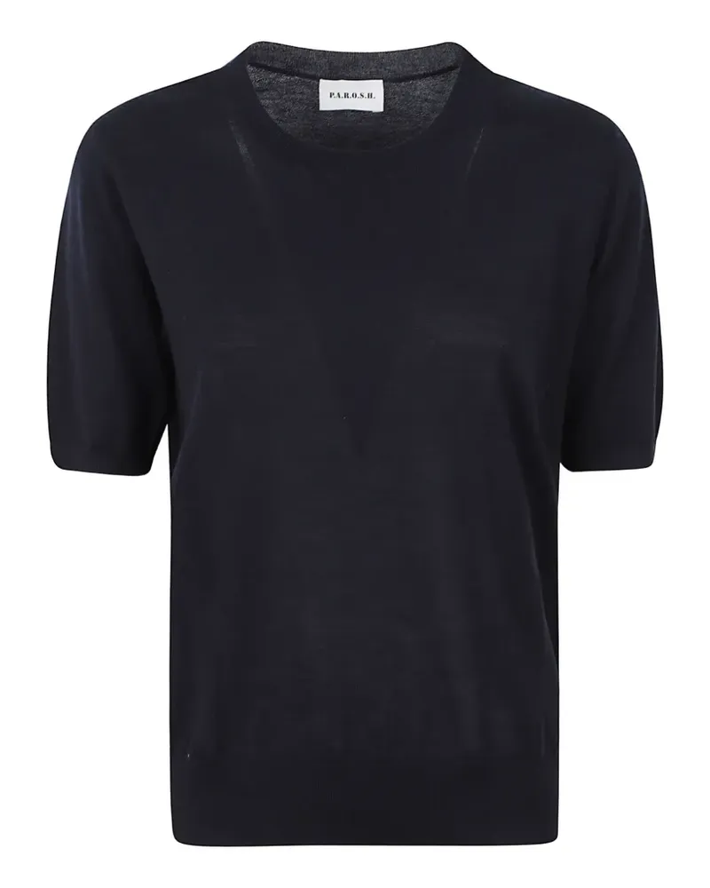 P.A.R.O.S.H. P.A.R.O H. Pullover mit kurzen Ärmeln - Blau Blau