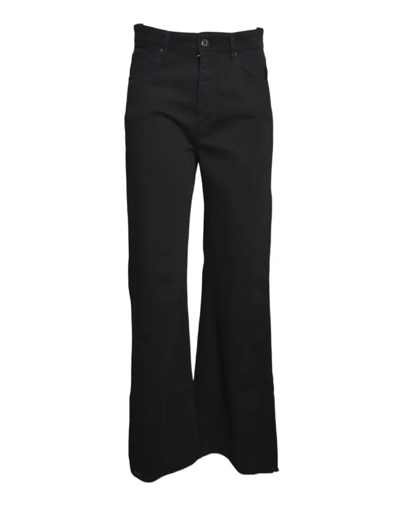 SOLOTRE logo-patch wide-leg jeans - Schwarz Schwarz