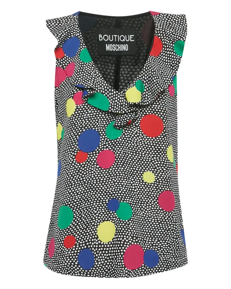 Moschino polka-dot ruffle blouse - Schwarz Schwarz