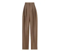 pleated trousers - Braun