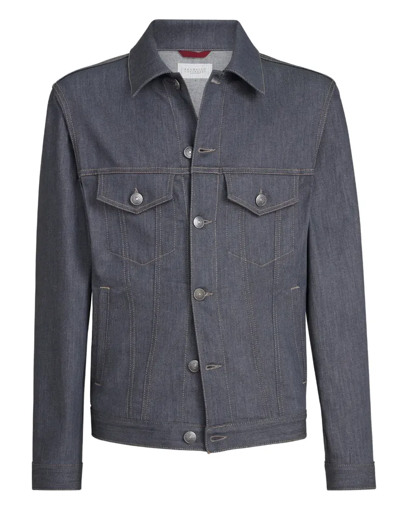 Brunello Cucinelli Jeansjacke mit Brusttaschen - Grau Grau
